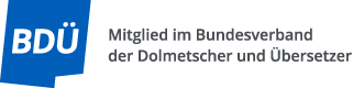 Mitglied im Bundesverband der Dolmetscher und &Uuml;bersetzer